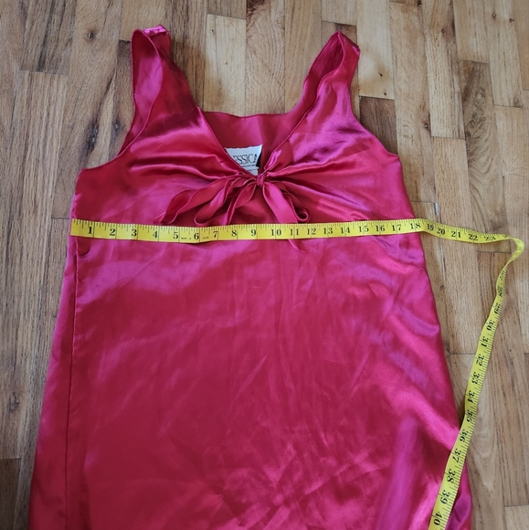 Red shiny Jessica Intimates slip dress - Picture 2 of 9